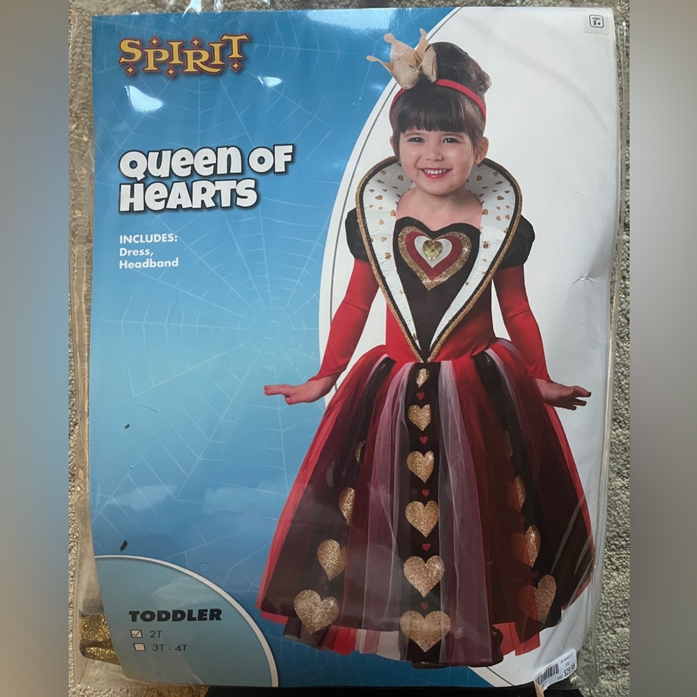 Spirit Queen of Hearts Toddler Costume - Red, Black, Gold